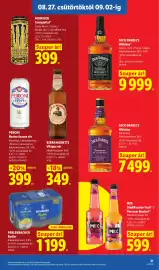 Lidl akciós újság hét 35 Oldal 21: JACK DANIEL'S Whiskey €7.499,00, MIX Gin&Passion Fruit** / Pornstar Martini €599,00