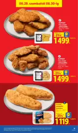 Lidl akciós újság hét 35 Oldal 51: Alaszkai tőkehalfilé bundában €1.119,00, Roppant friss rántott csirkemellfilé €1.499,00
