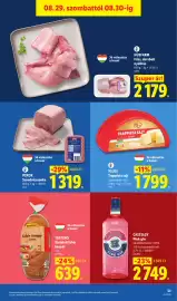Lidl akciós újság hét 35 Oldal 53: PILOS Trappista sajt €1.799,00, CASTELGY Pink gin €2.749,00