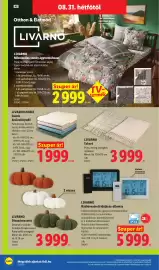 Lidl akciós újság hét 35 Oldal 56: Livarno Mikroszálas szatén ágyneműhuzat €2.999,00, Livarno Takaró €3.999,00