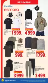 Lidl akciós újság hét 35 Oldal 62: Férfi szabadidőfelső €4.999,00, Férfi póló €1.999,00