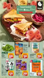 REWE DE tilbudsavis uge 35 Side 19: TreetS Peanuts Vegan €1,99, REWE Bio Soja-Tempeh €2,69