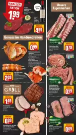 REWE DE tilbudsavis uge 35 Side 9: Argenada Hüftsteak €1,99, Schweinemett €0,59