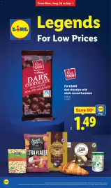 Lidl weekly ad week 35 Page 24: Fin carré dark chocolate with whole roasted hazelnuts €1,49, Snack Day by Lidl All Dressed