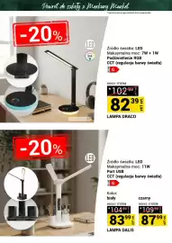 Merkury Market gazetka Strona 18: Lampa biurkowa LED Dalis biała 11W €83,99, Lampa biurkowa LED Draco 7W + 1W €82,39