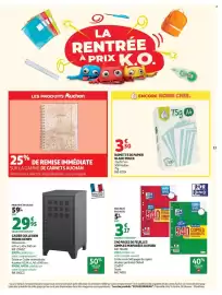 Catalogue Auchan page 13: RAMETTE DE PAPIER BLANC POUCE €3,50, Oxford Feuilles simples perforées €3,17