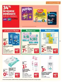 Catalogue Auchan page 25: Auchan Baby Couches €17,24, Le tout petit Marseillais bébé Gel lavant doux €3,89