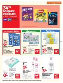 Catalogue Auchan page 25: Auchan Baby Couches €17,24, Le tout petit Marseillais bébé Gel lavant doux €3,89
