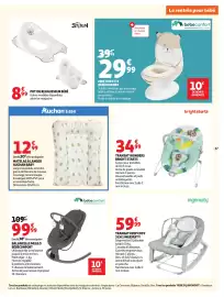 Catalogue Auchan page 29: BRIGHT STARTS TRANSAT WONDERS €34,99, Stitch POT OU REHAUSSEUR BÉBÉ €8,99