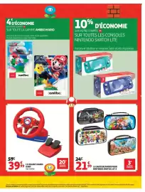 Catalogue Auchan page 3: LA SACOCHE MARIO POUR NINTENDO SWITCH 1 ET 2 €21,99, MARIOKART LE VOLANT MARIO KART €39,99