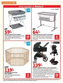 Catalogue Auchan page 30: WEBABY Table à langer pliante €59,90, NANIA LIT BÉBÉ CODODO ULTRA-CONFORT - DODI €64,99
