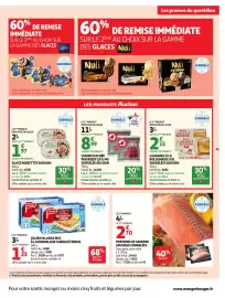 Catalogue Auchan page 45: Findus COLIN D'ALASKA MSC €1,23, Portions de saumon sauvage congelées €7,20