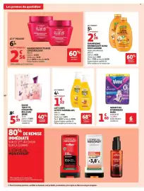 Catalogue Auchan page 54: L'ORÉAL ELSEVE COLOR VIVE €2,56, GARNIER Shampooing nourrissant ultra doux €7,91