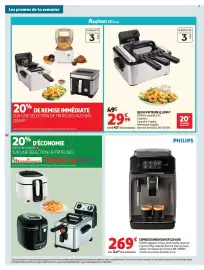 Catalogue Auchan page 58: PHILIPS ESPRESSO BROYEUR €269,00, QILIVE FRITEUSE €29,99