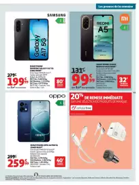 Catalogue Auchan page 59: XIAOMI REDMI A5 €99,99, SAMSUNG GALAXY A17 5G €199,99
