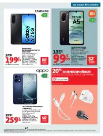 Catalogue Auchan page 59: XIAOMI REDMI A5 €99,99, SAMSUNG GALAXY A17 5G €199,99