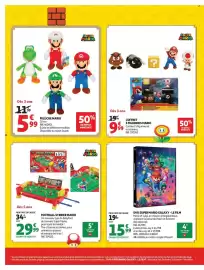 Catalogue Auchan page 6: The Super Mario Galaxy Movie €15,99, SUPER MARIO FOOTBALL STRIKER MARIO €29,99