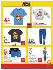 Catalogue Auchan page 8: Super Mario Pantalon garçon €12,99, Super Mario TEE-SHIRT ENFANT €4,99