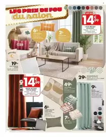Catalogue La Foir'Fouille page 12: Cotelé dandy rideau velours €14,99, Plaid lary €9,99