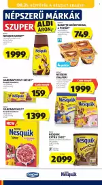 ALDI akciós újság hét 35 Oldal 30: Danette krémpuding €749,00, Nesquik €1.399,00