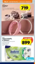 ALDI akciós újság hét 35 Oldal 43: Kokett toalettpapír €899,00, Lacura hajdísz €719,00