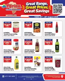 Africa Cash and Carry catalogue week 34 Page 1: KOO Baked Beans €14,25, All Gold Tomato Sauce €32,00