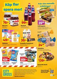 City Gross reklamblad Sida 14: Gainomax proteinbar, proteindryck €35,00, Nutella Nötcreme €75,00