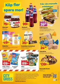 City Gross reklamblad Sida 14: Gainomax proteinbar, proteindryck €35,00, Nutella Nötcreme €75,00