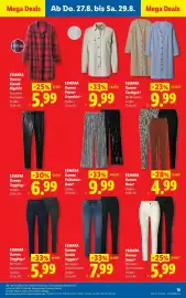 Lidl Flugblatt woche 35 Seite 19: ESMARA Damen Flanell-Bigshirt €5,99, ESMARA Damen Fleece-Overshirt €9,99