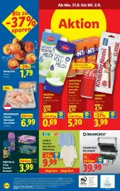 Lidl Flugblatt woche 35 Seite 29: Nektarinen €1,79, Wiesentaler Frische Maishendl Innenfilets €6,99