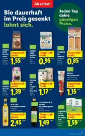 Lidl Flugblatt woche 35 Seite 9: Crown-Field Bio Leinsamen €1,55, Crownfield Bio Haferflocken €0,95