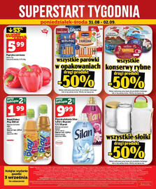 Topaz gazetka tydzień 35 Strona 44: Płyn do płukania Silan €9,99, Napój Kubuś Play €1,99