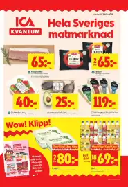 ICA Kvantum reklamblad vecka 35 Sida 1: Falukorv €65,00, Präst, Herrgård, Grevé, Morfars €119,00