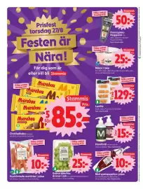 ICA Nära reklamblad vecka 35 Sida 1: Ica gröna kärnfrida druvor €25,00, Nyskörda morötter €10,00