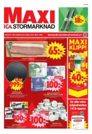 ICA Maxi reklamblad vecka 35 Sida 1: ICA Värmeljus €100,00, Energizer batterier €100,00