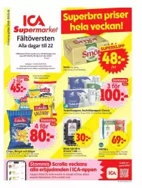 ICA Supermarket reklamblad vecka 35 Sida 1: Lambi toilet paper €100,00, Nötfärs €69,00