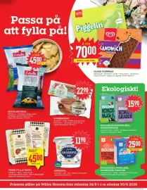 Willys Hemma reklamblad vecka 35 Sida 3: WIENERKORV €22,90, GRÄDDFIL €11,90