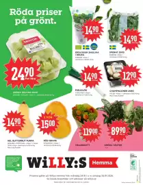 Willys Hemma reklamblad vecka 35 Sida 4: GRÖNA DRUVOR 500G €24,90, RÖD GRAPE €15,00