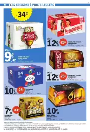Catalogue E.Leclerc page 40: GRIMBERGEN BIÈRE BLONDE D'ABBAYE €12,67, 1664 BIÈRE BLONDE €10,65