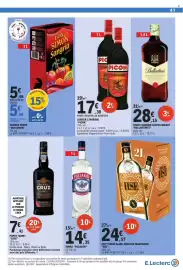 Catalogue E.Leclerc page 41: HSE RHUM BLANC AGRICOLE MARTINIQUE €24,57, Ballantine's Finest Blended Scotch Whisky €28,15