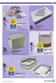 Catalogue E.Leclerc page 47: PANIER RANGEMENT "RATTAN" €3,90, HOUSSEDE Housses vide air €3,37