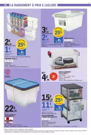 Catalogue E.Leclerc page 48: CLIP'N'STORE BOÎTE DE RANGEMENT €4,90, HOMESIDE TOUR DE RANGEMENT €11,95