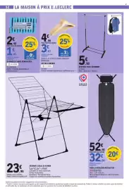 Catalogue E.Leclerc page 52: HOMESIDE Cintres €3,67, PORTANT POUR VÊTEMENT €5,90