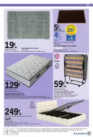 Catalogue E.Leclerc page 53: MATelas RESSORTS 90 X 190 CM €129,00, Tapis Confort €19,90