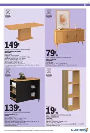 Catalogue E.Leclerc page 57: FAUSTINE BUFFET 3 PORTES €79,90, FAUSTINE TABLE À MANGER EXTENSIBLE €149,00