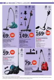 Catalogue E.Leclerc page 60: Rowenta Aspirateur traîneau €79,99, BOSCH ASPIRATEUR BALAI MULTIFONCTION €169,00