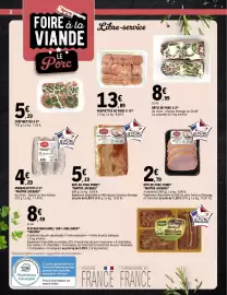Catalogue E.Leclerc page 2: MAÎTRE JACQUES RÔTI DE PORC FUMÉ €2,79, RÔTIS DE PORC €8,99