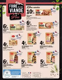 Catalogue E.Leclerc page 4: BIGARD CARRÉ DE PORC €6,69, BIGARD EFFILOCHÉ AU PORC €4,09