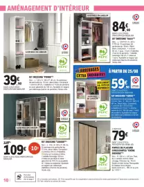 Catalogue E.Leclerc Brico page 10: KIT DRESSING "GALA" €84,90, PORTES DE PLACARD COULISSANTES "CHÊNE SAUVAGE" €79,00