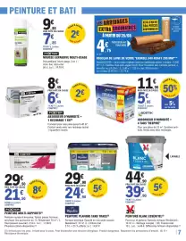 Catalogue E.Leclerc Brico page 7: V33 PEINTURE BLANC ESSENTIEL €39,90, BOSTIK ABSORBEUR D'HUMIDITÉ €5,95